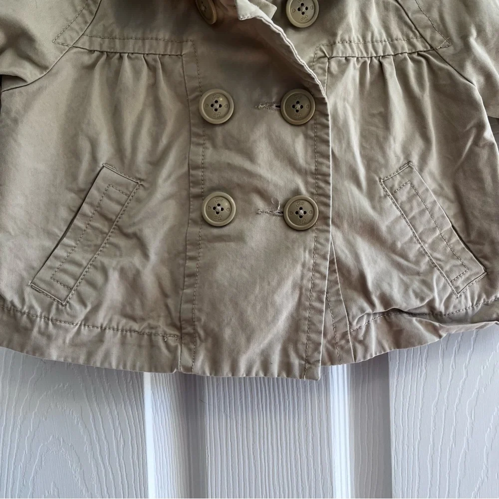 GAP Kids Beige Double-Breasted Pea Coat